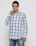 Lois Check Stripe Kemeja Lengan Panjang Pria