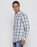 Lois Check Stripe Kemeja Lengan Panjang Pria