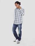 Lois Check Stripe Kemeja Lengan Panjang Pria