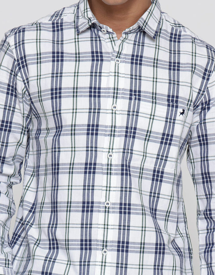 Lois Check Stripe Kemeja Lengan Panjang Pria