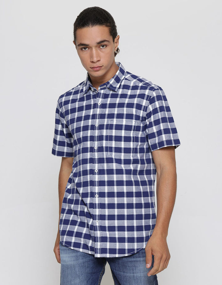 Lois Short Sleeve Shirt Motif Kotak
