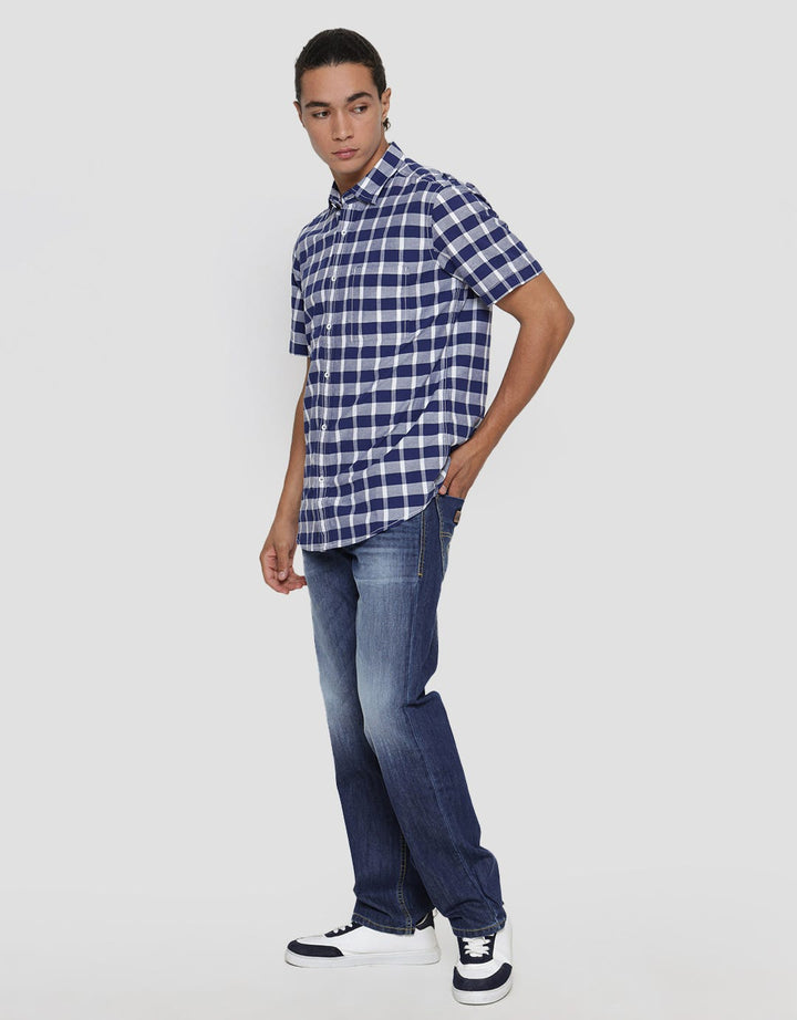Lois Short Sleeve Shirt Motif Kotak