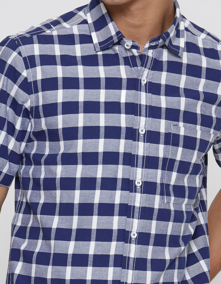 Lois Short Sleeve Shirt Motif Kotak