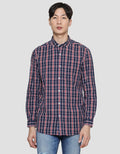 Lois Check Print Kemeja Lengan Panjang Pria