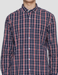 Lois Check Print Kemeja Lengan Panjang Pria