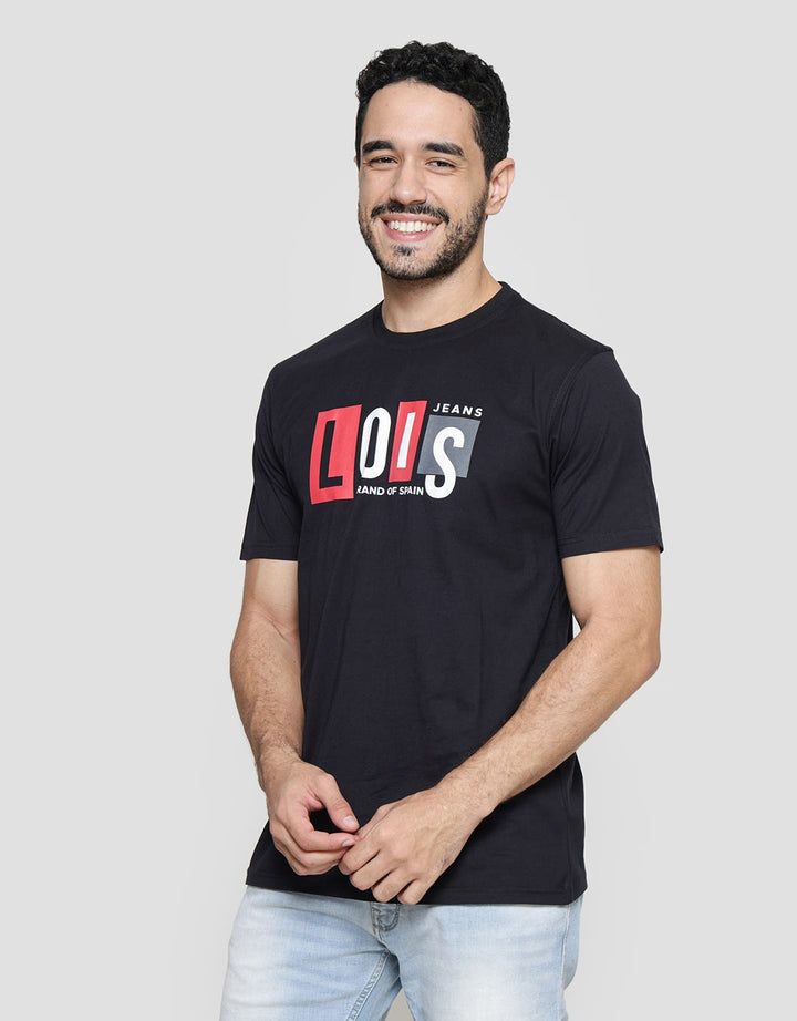Lois Logo Color block Kaos Pria