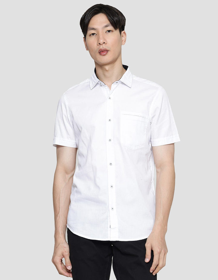 Lois Basic Plain Short Kemeja Formal Pria