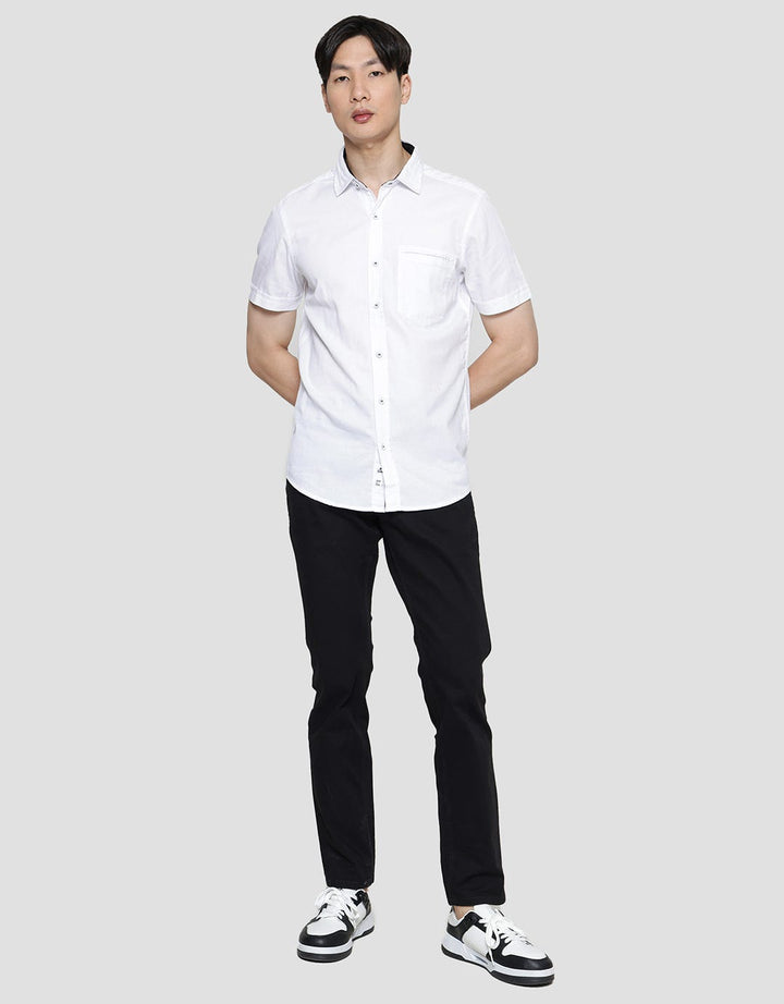 Lois Basic Plain Short Kemeja Formal Pria