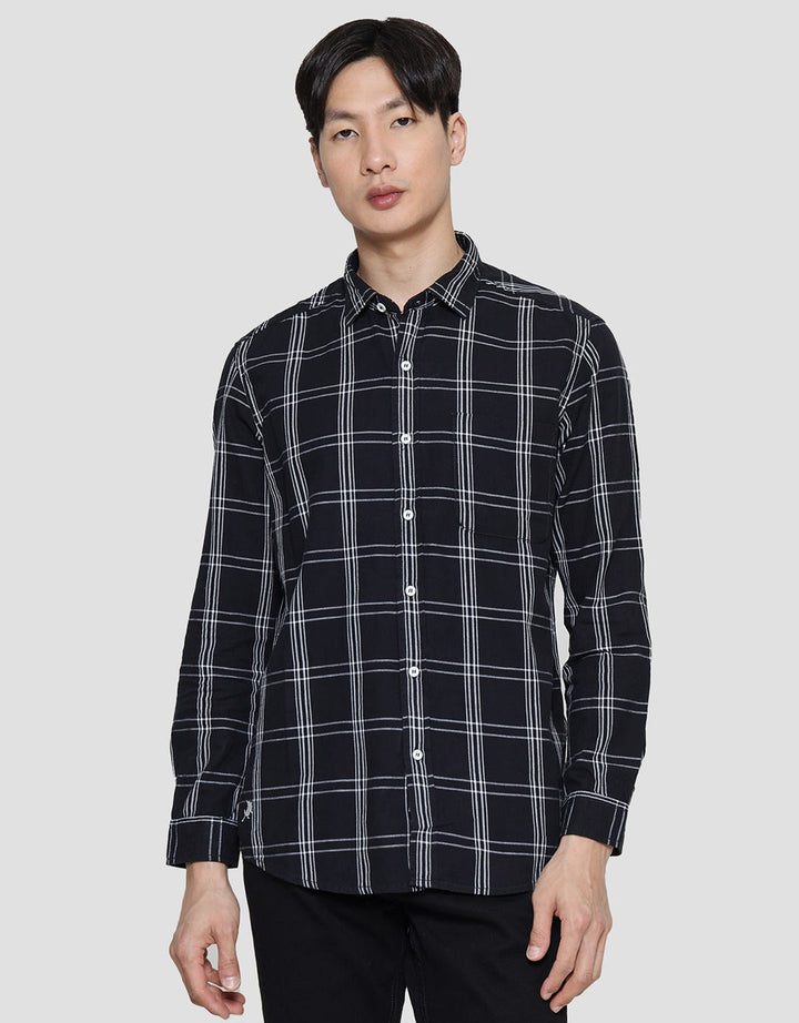Lois Plaid Motif Kemeja Lengan Panjang Pria