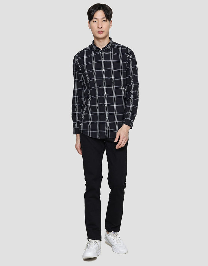 Lois Plaid Motif Kemeja Lengan Panjang Pria