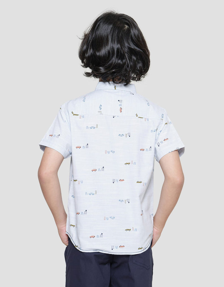 Little M Boys Short Sleeve Shirt Fullprint Car