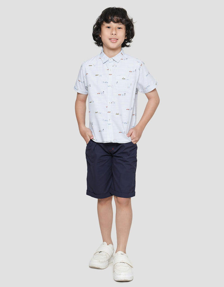 Little M Boys Short Sleeve Shirt Fullprint Car