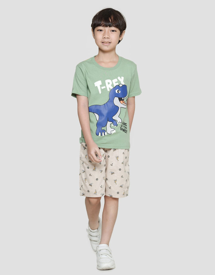 Little M Kaos Lengan Pendek Anak Laki-laki Print Trex
