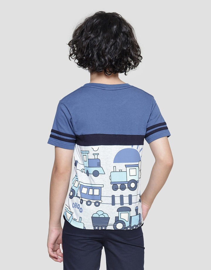 Little M Train Print Kaos Anak Laki-laki
