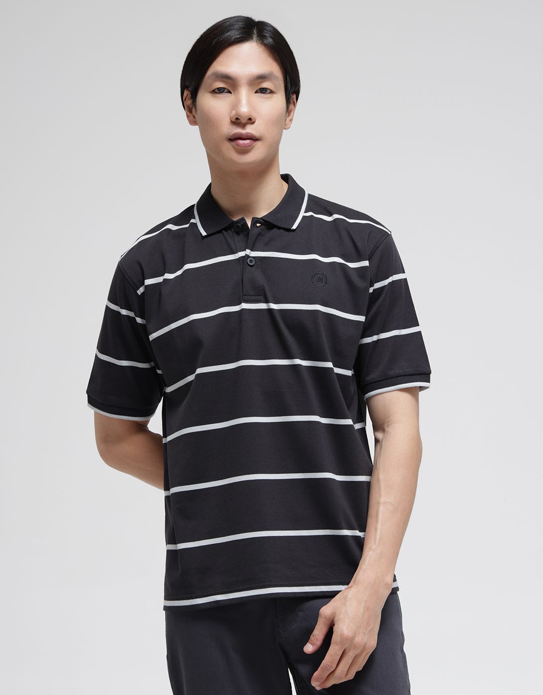 Nevada Short Sleeve Polo Shirt Jersey Stripe Dark