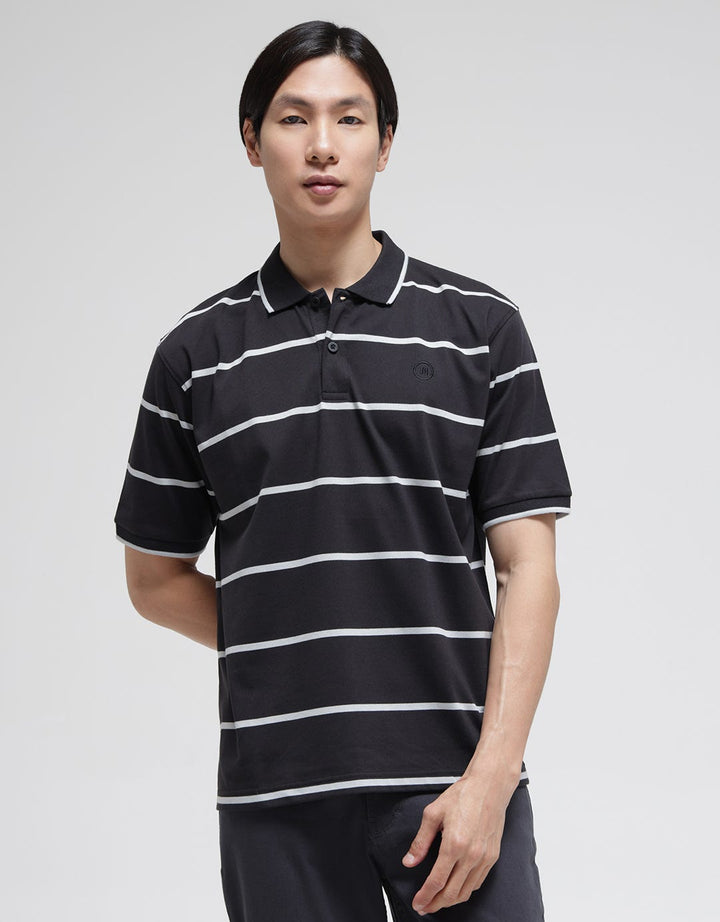 Nevada Short Sleeve Polo Shirt Jersey Stripe Dark