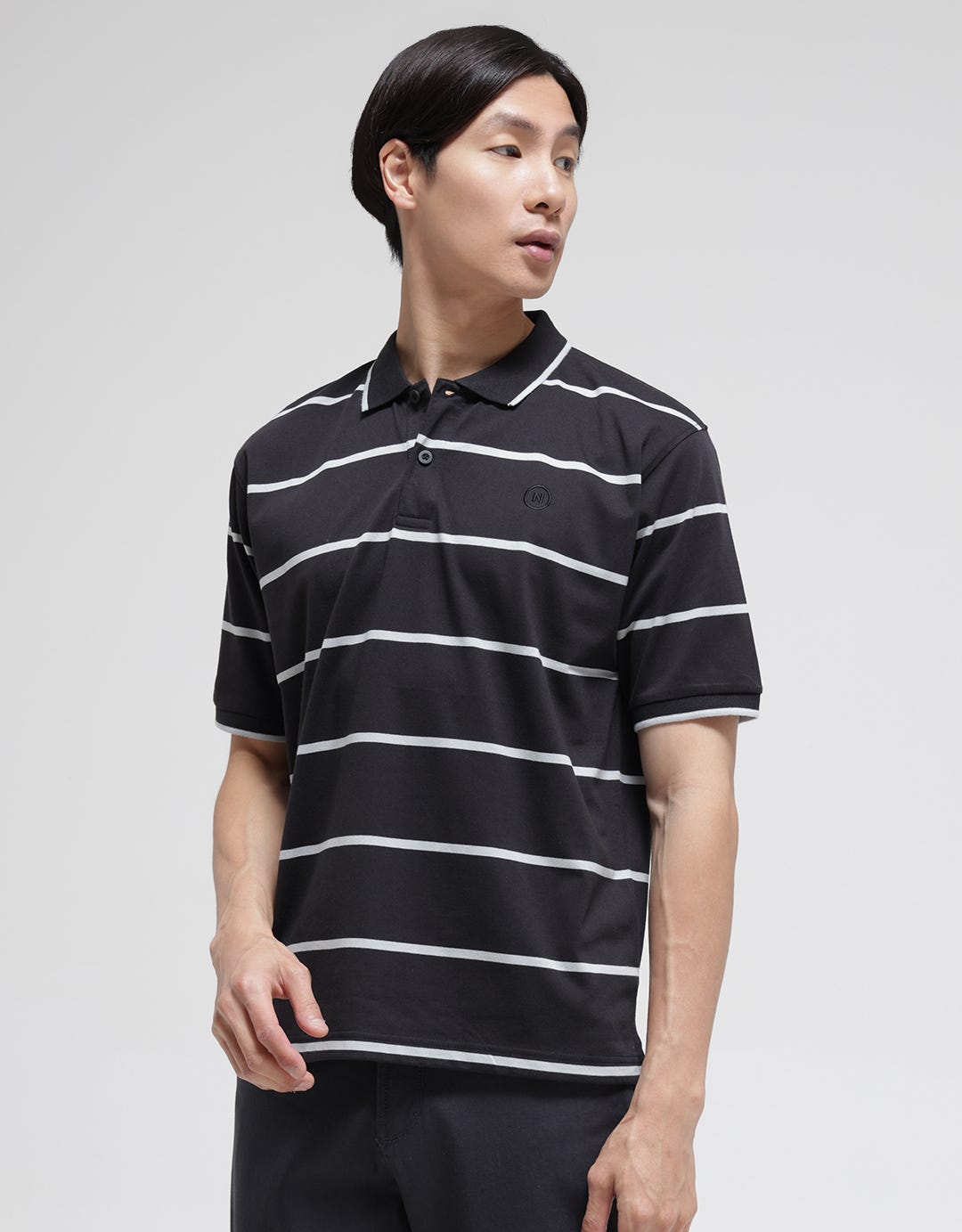 Nevada Short Sleeve Polo Shirt Jersey Stripe Dark