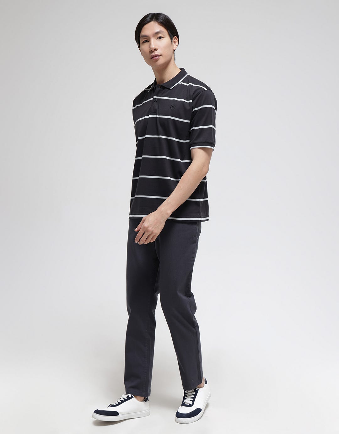 Nevada Short Sleeve Polo Shirt Jersey Stripe Dark