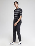 Nevada Short Sleeve Polo Shirt Jersey Stripe Dark