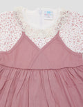 Pipiniko Short Sleeve Midi Dress Combi Woven With Lace