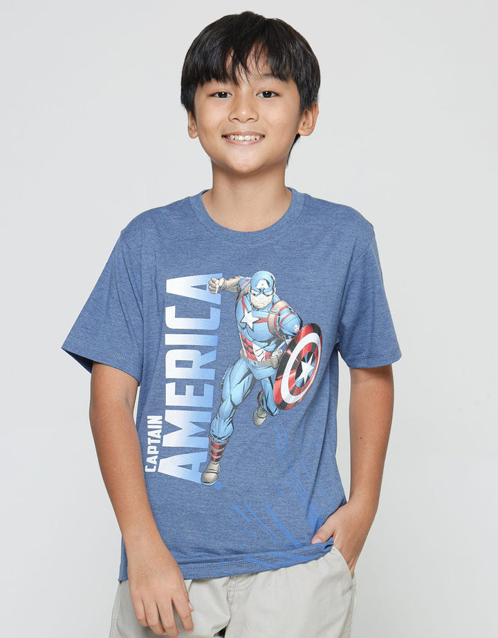 Marvel Avengers Captain America Run Kaos Anak Laki-Laki