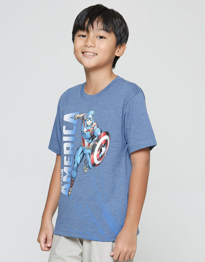 Marvel Avengers Captain America Run Kaos Anak Laki-Laki