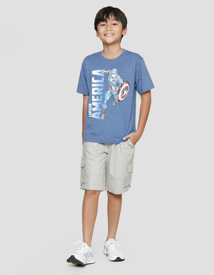 Marvel Avengers Captain America Run Kaos Anak Laki-Laki