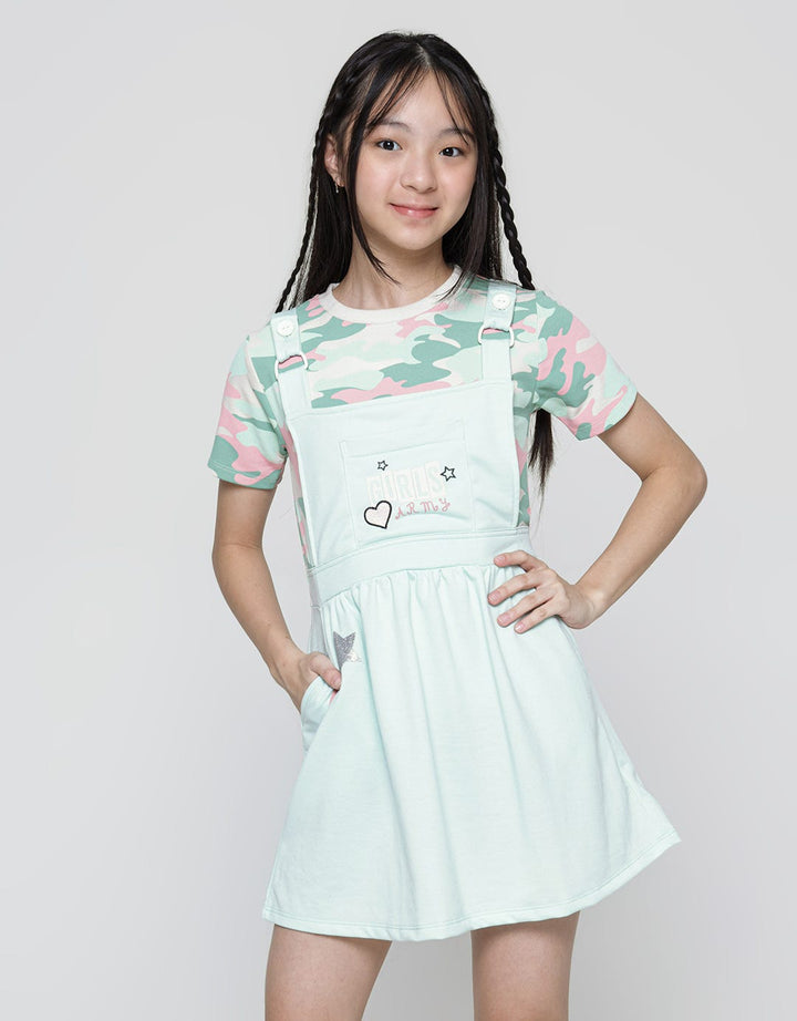 Aero Short Sleeve Midi Dress Overall Camo Girls Army