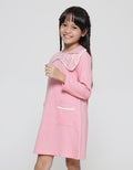 Aero Long Sleeve Midi Dress Kombinasi Woven Pita Kantong