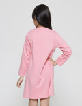 Aero Long Sleeve Midi Dress Kombinasi Woven Pita Kantong