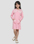 Aero Long Sleeve Midi Dress Kombinasi Woven Pita Kantong