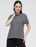 Connexion Knit Stripe Kaos Wanita