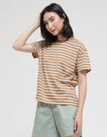 Connexion Knit Stripe Kaos Wanita