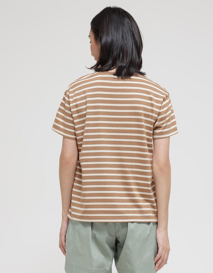 Connexion Knit Stripe Kaos Wanita