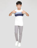 Nevada Stripe Solid Kaos Anak Laki-laki