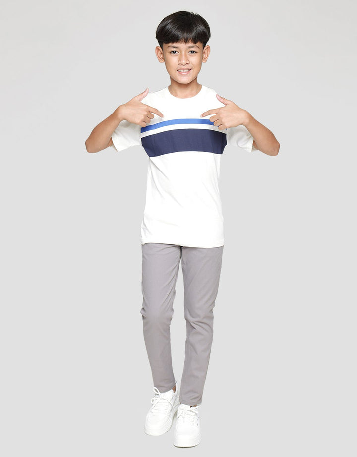 Nevada Stripe Solid Kaos Anak Laki-laki