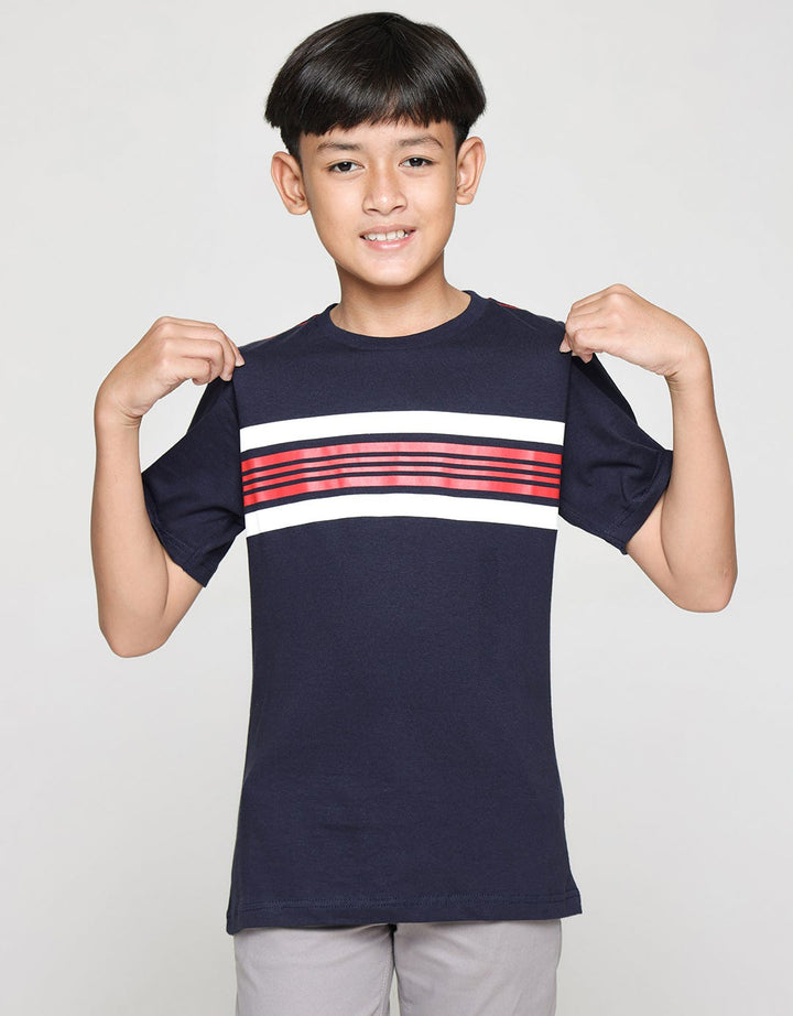 Nevada Stripe Solid Print Boys T-Shirt