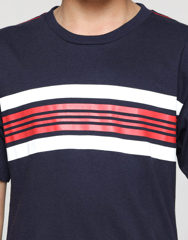 Nevada Stripe Solid Print Boys T-Shirt