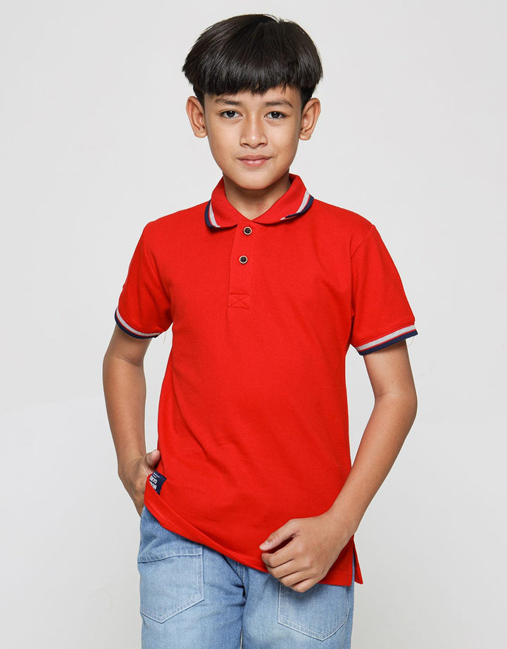 Nevada Kaos Polo Solid Stripe Anak Laki-Laki