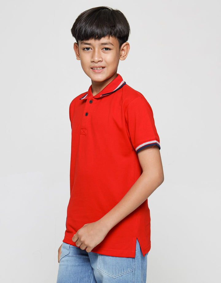 Nevada Kaos Polo Solid Stripe Anak Laki-Laki
