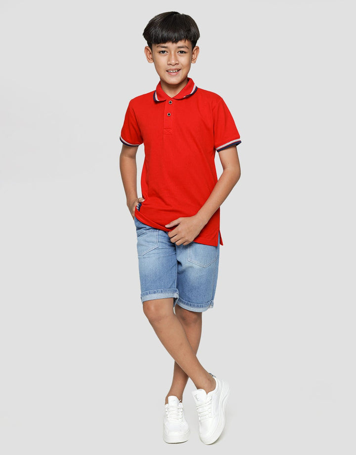 Nevada Kaos Polo Solid Stripe Anak Laki-Laki
