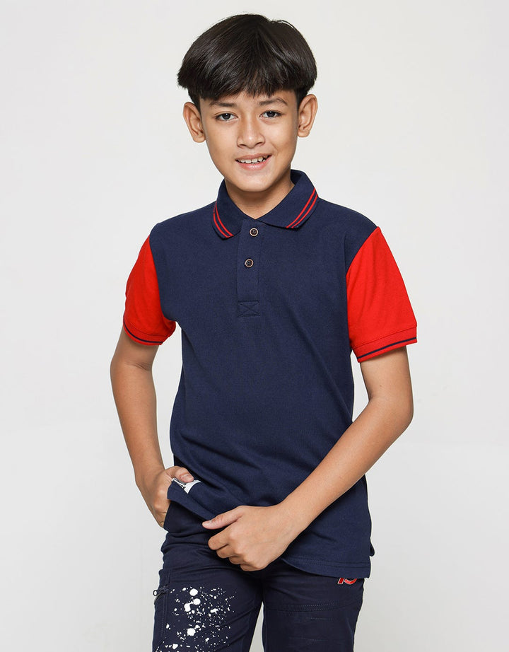 Nevada Wangki Lacoste Red Raglan Kaos Polo Anak Laki-Laki