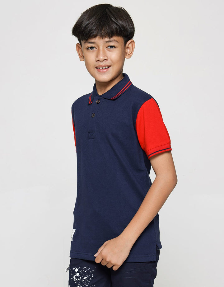Nevada Wangki Lacoste Red Raglan Kaos Polo Anak Laki-Laki