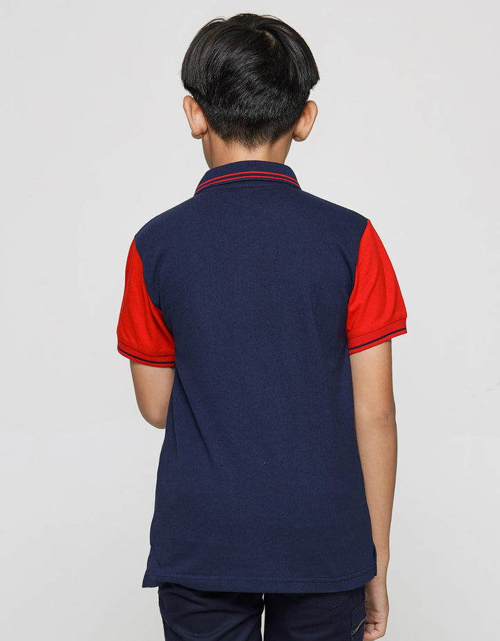 Nevada Wangki Lacoste Red Raglan Kaos Polo Anak Laki-Laki