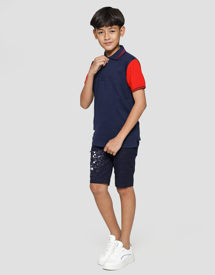 Nevada Wangki Lacoste Red Raglan Kaos Polo Anak Laki-Laki