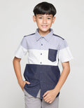 Nevada Color Block Kemeja Anak Laki-laki