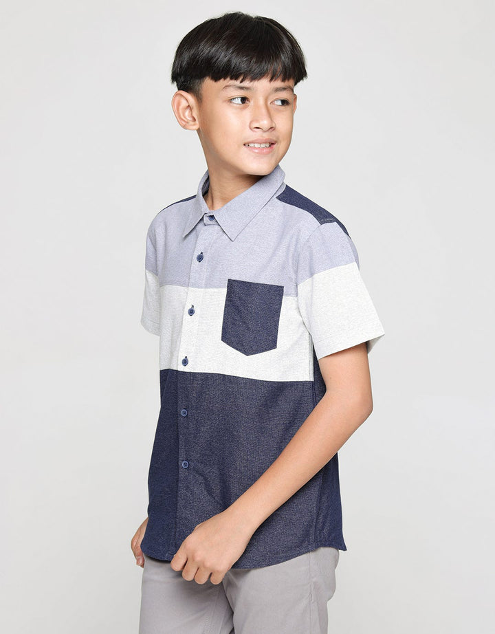 Nevada Color Block Kemeja Anak Laki-laki