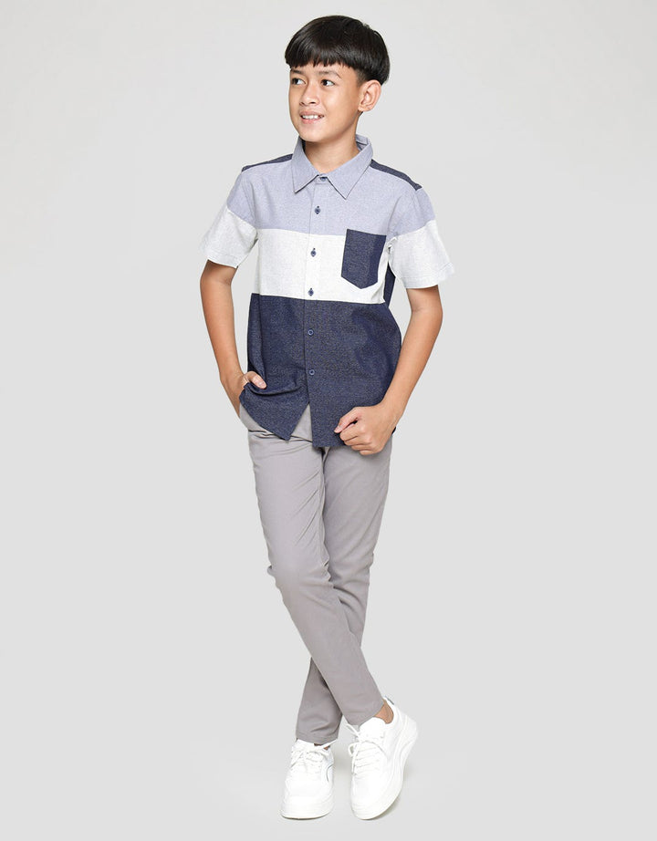Nevada Color Block Kemeja Anak Laki-laki