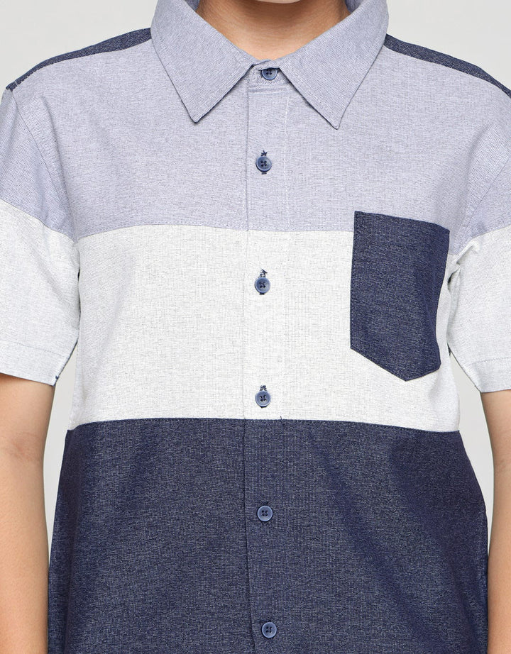 Nevada Color Block Kemeja Anak Laki-laki