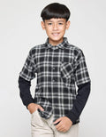 Nevada Long Sleeve Shirt Flanel Checks Mix Sleves Terry